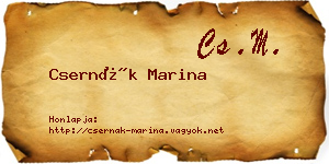Csernák Marina névjegykártya